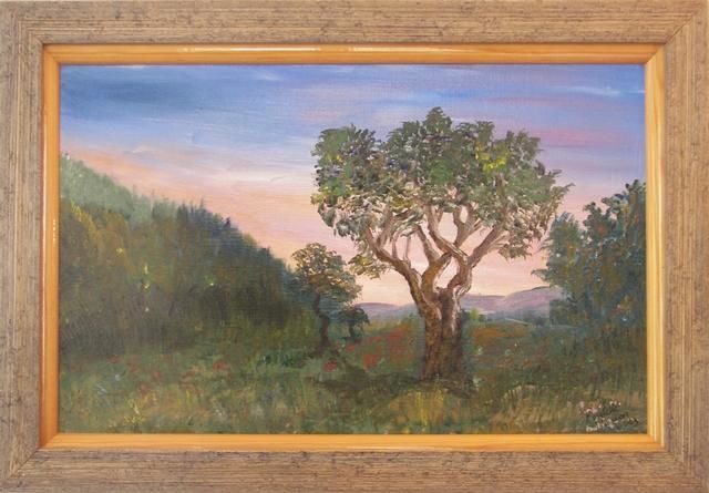 Peinture intitulée "Au pied de mon arbre" par Paulette Marcon, Œuvre d'art originale