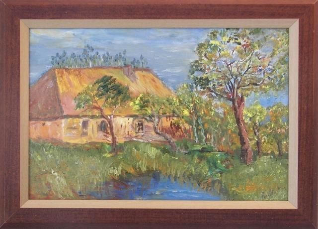 Painting titled "La maison normande…" by Paulette Marcon, Original Artwork