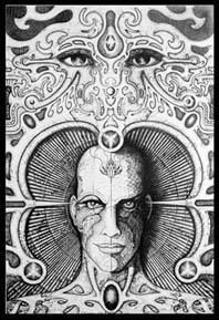 Drawing titled "Priest of Ra" by Paul Freeman, Original Art,