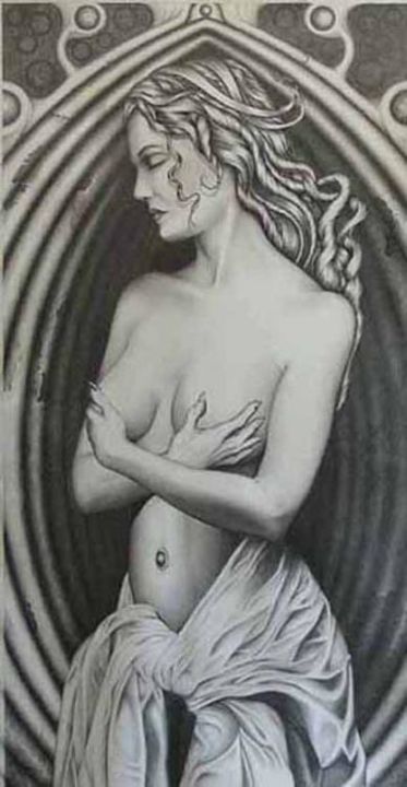 Drawing titled "Sara" by Paul Freeman, Original Art,