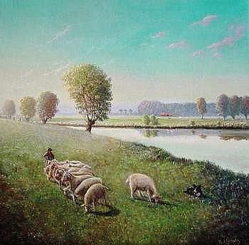 Painting titled "De knotwilgen" by Paul Gosselin, Original Artwork, Oil