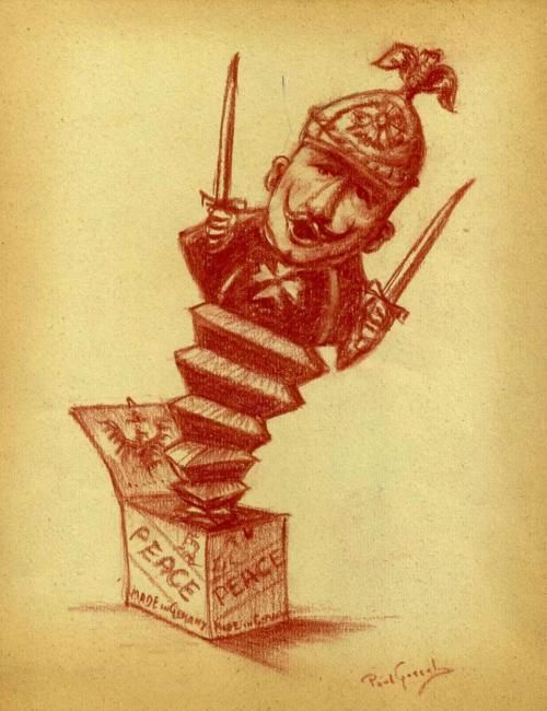 Rysunek zatytułowany „Keizer Wilhelm 2” autorstwa Paul Gosselin, Oryginalna praca, Inny