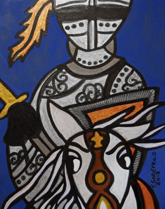 Painting titled "Chevalier" by Polium, Original Artwork, Acrylic