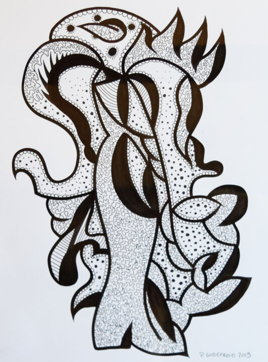 Desenho intitulada "Mode" por Polium, Obras de arte originais, Tinta