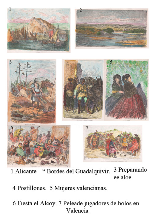 Pittura intitolato "Siete estampas de l…" da Paulino Lorenzo Tardón (Paulino L Tardón), Opera d'arte originale, Acquarello