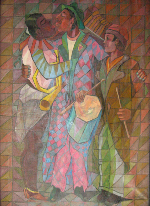 Pittura intitolato "Tres músicos" da Paulino Lorenzo Tardón (Paulino L Tardón), Opera d'arte originale, Olio