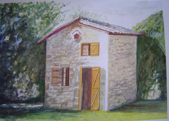 Peinture intitulée "La maison de mon ami" par Paul Lamouche, Œuvre d'art originale,