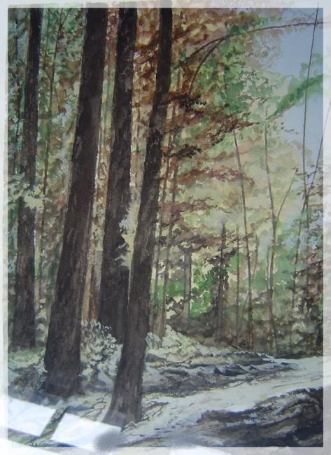 Peinture intitulée "Sous Bois d'aprés u…" par Paul Lamouche, Œuvre d'art originale,