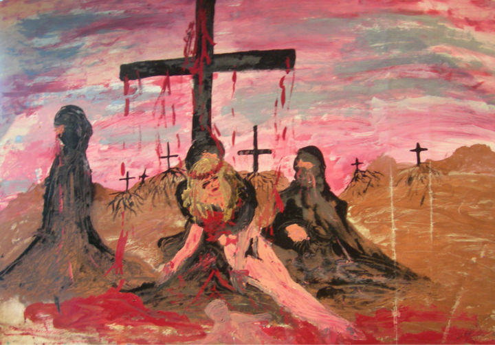 Painting titled "sem título" by Paulo Campos, Original Artwork, Oil