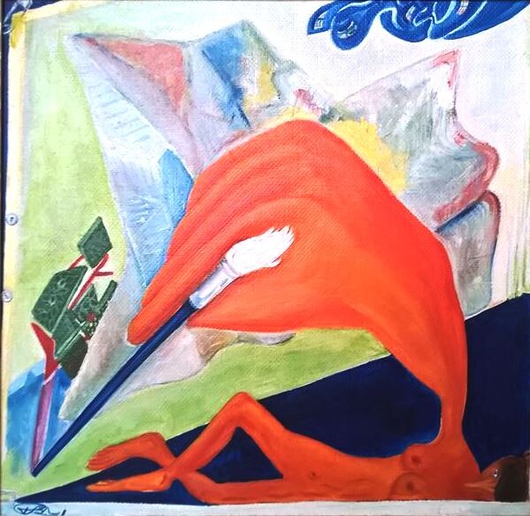 Pittura intitolato "Mão.jpg" da Paulo Cesar Biral Mendes, Opera d'arte originale, Acrilico