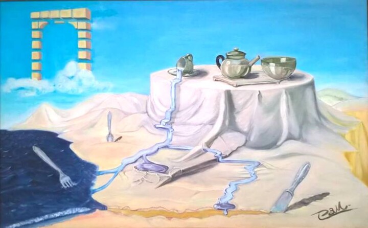 Painting titled "Mesa" by Paulo Cesar Biral Mendes, Original Artwork, Acrylic