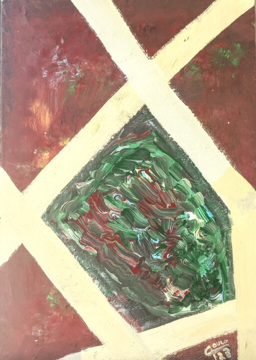 Painting titled "Green Diamond" by Paulo Gonzalez, Original Artwork, Acrylic