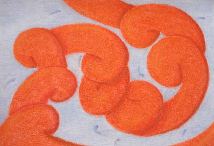 Desenho intitulada "Contorno 5" por Paulo H Vieira, Obras de arte originais, Pastel