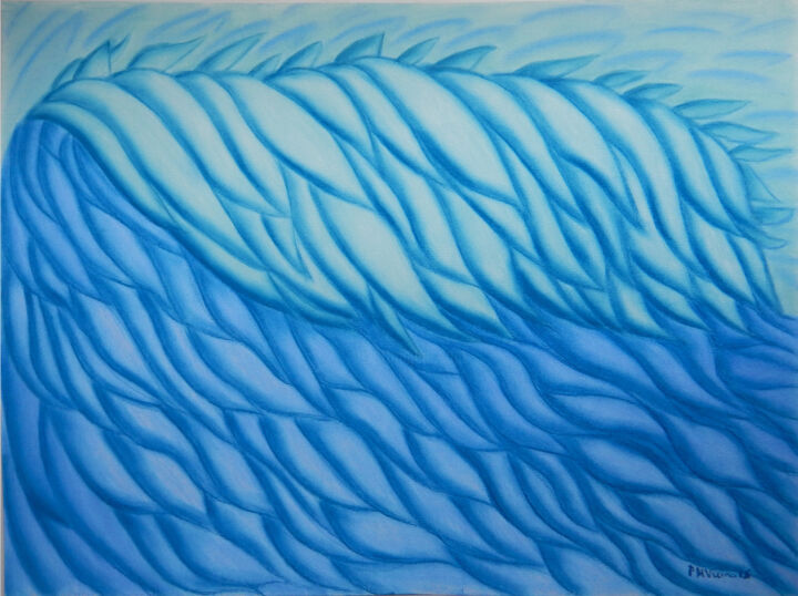 Dessin intitulée "Ondas 2 / Waves 2" par Paulo H Vieira, Œuvre d'art originale, Pastel