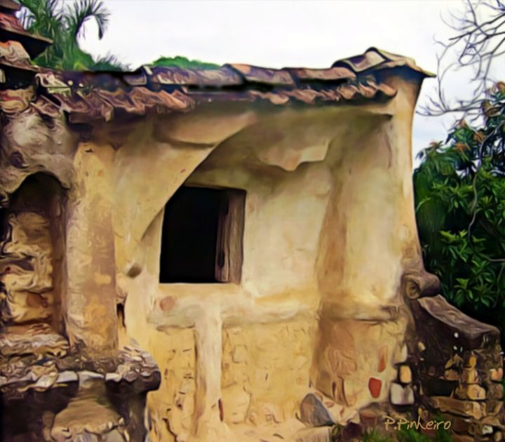Painting titled "Casa da Flor 2" by Paulo Pinheiro, Original Artwork, 2D Digital Work