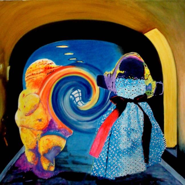 Pintura intitulada "Venus e Marafona na…" por Paulo Diogo, Obras de arte originais, Óleo