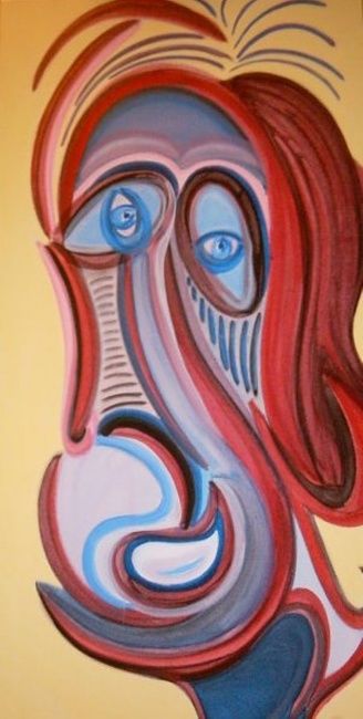 Pintura intitulada "Woman´s Head" por Paulo Fontinha, Obras de arte originais