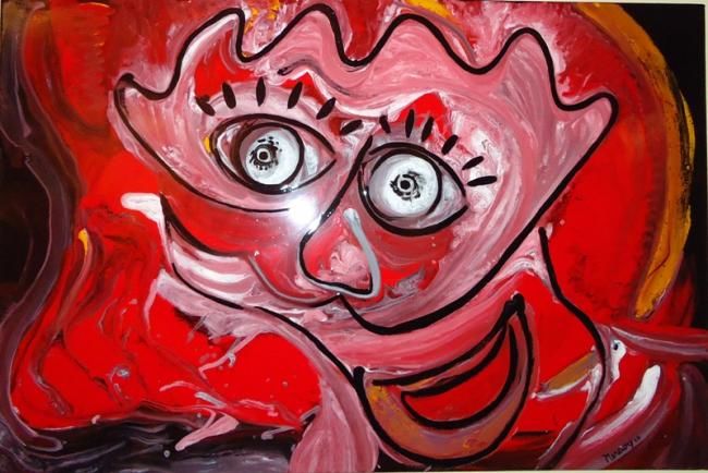 Painting titled "portrait of a mad m…" by Paulo Fontinha, Original Artwork