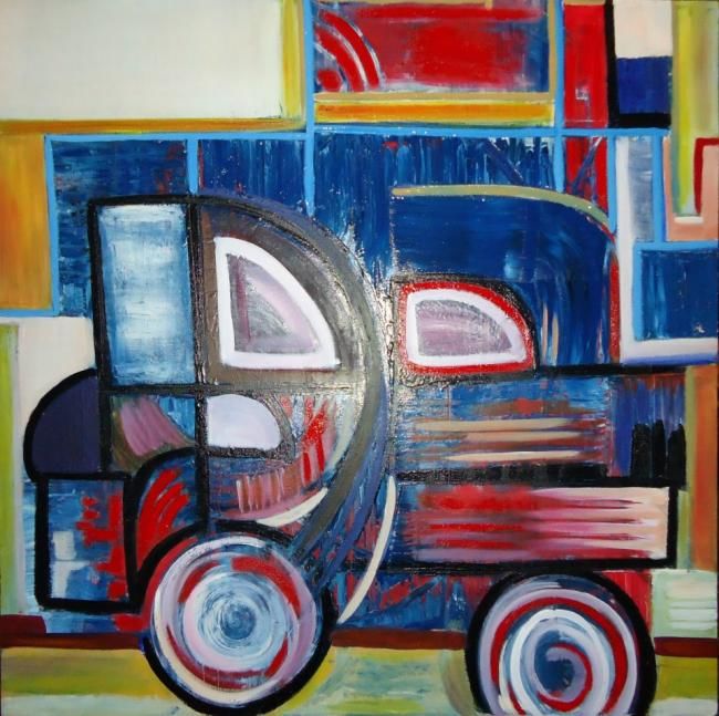 Painting titled "THE LITLLE TRUCK" by Paulo Fontinha, Original Artwork