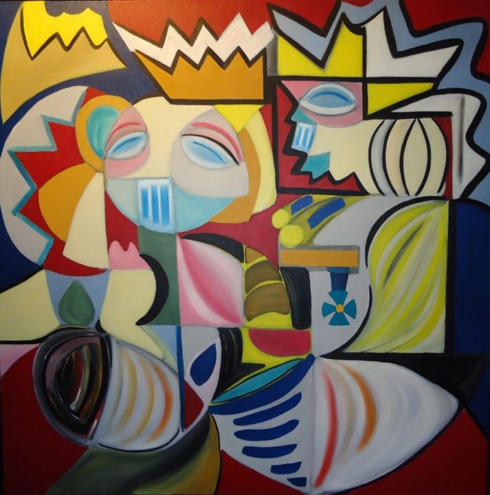 Painting titled "KING AND QUEEN" by Paulo Fontinha, Original Artwork
