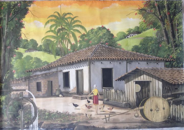 Pintura intitulada "Fazenda" por Edu França, Obras de arte originais, Acrílico