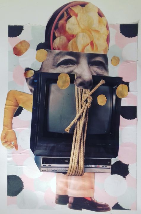 Collages intitolato "PRANTO DAS BATATAS" da Paulo Maria Jr., Opera d'arte originale