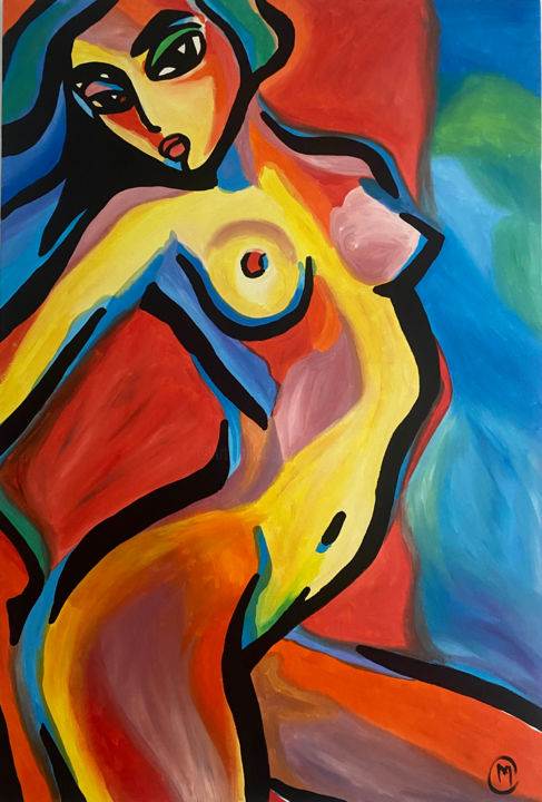 Painting titled "Erotic canvas - Mar…" by Paulo Martin, Original Artwork, Acrylic