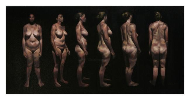 Malerei mit dem Titel "Figs 1-6" von Paul Painting, Original-Kunstwerk, Öl