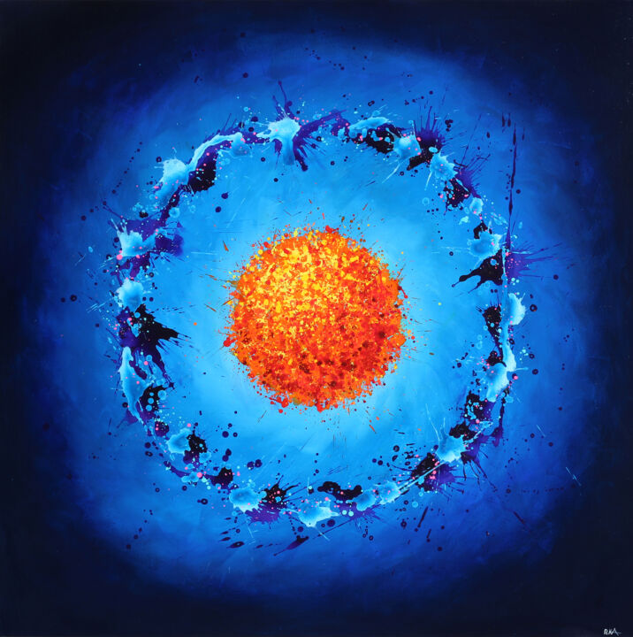 Pintura titulada "The only star aroun…" por Paul Picka, Obra de arte original, Acrílico Montado en Bastidor standard