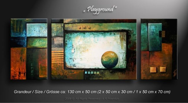 Картина под названием "PLAYGROUND" - Acryliks, Подлинное произведение искусства, Масло