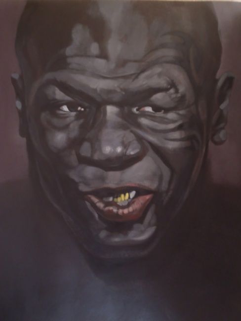Ζωγραφική με τίτλο "Mike Tyson, the man…" από Paulus Hoffman, Αυθεντικά έργα τέχνης, Λάδι