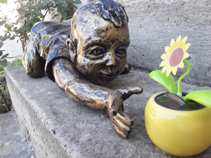 Sculpture intitulée "Мальчик" par Pavel Ambul, Œuvre d'art originale, Béton