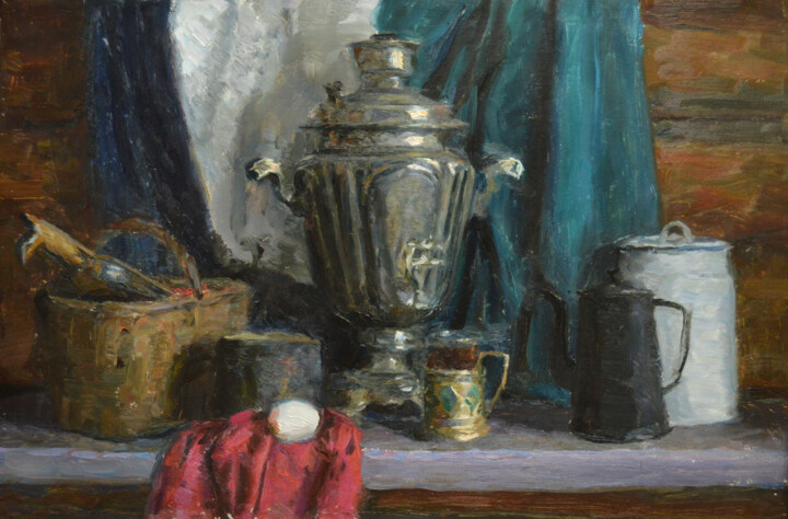 Ζωγραφική με τίτλο "Still life with sam…" από Павел Дунаев, Αυθεντικά έργα τέχνης, Λάδι