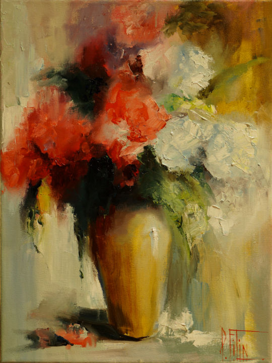 Картина под названием "summer bouquet" - Pavel Filin, Подлинное произведение искусства, Масло