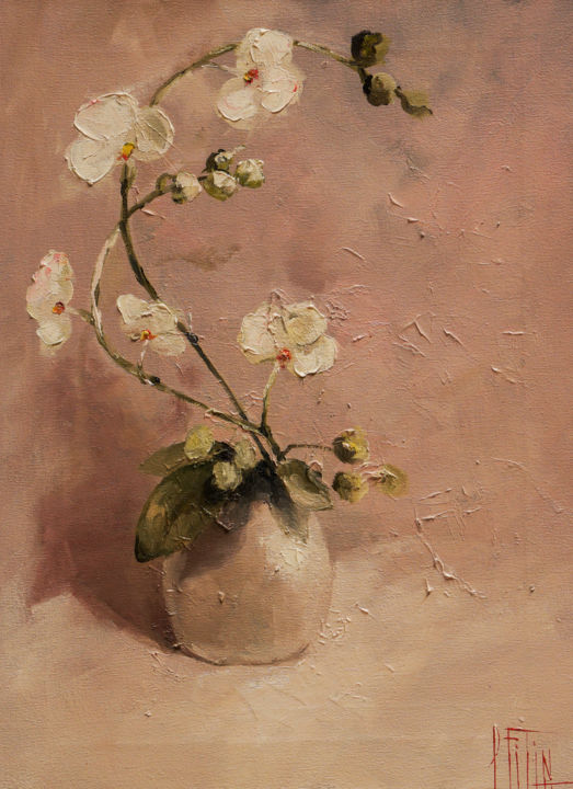 Картина под названием "orchid" - Pavel Filin, Подлинное произведение искусства, Масло