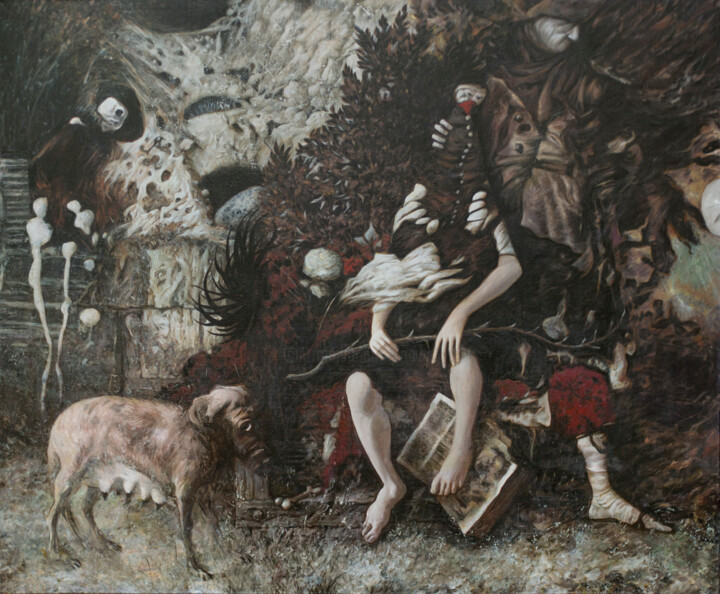 Peinture intitulée "Ekzekutor" par Pavel Guliaev, Œuvre d'art originale, Huile Monté sur Châssis en bois