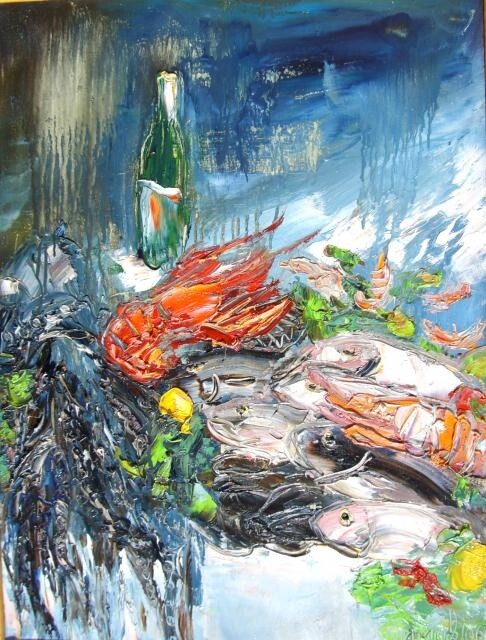 "seafood 2" başlıklı Tablo Pavel Klimov tarafından, Orijinal sanat, Petrol