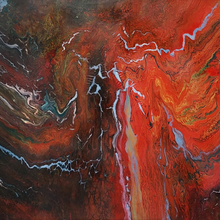 Картина под названием "Red fever" - Pavel Krasheninin, Подлинное произведение искусства, Акрил