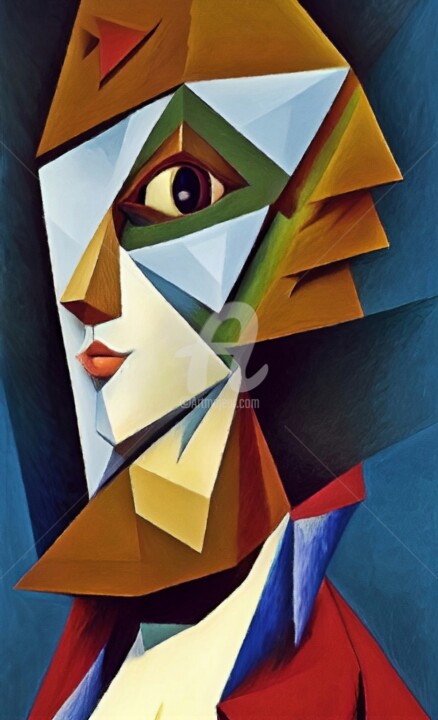 Painting titled "Cubism portrait "pa…" by Pavel Kubelskyi, Original Artwork, Acrylic