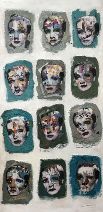 Painting titled "12 portraits of Mar…" by Pavel Kuragin, Original Artwork, Acrylic