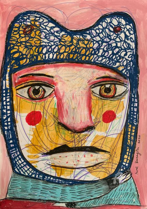 Schilderij getiteld "Boy with bonnet 2" door Pavel Kuragin, Origineel Kunstwerk, Acryl