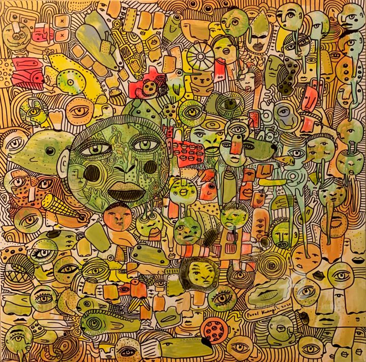 Painting titled "Side effects 10" by Pavel Kuragin, Original Artwork, Acrylic