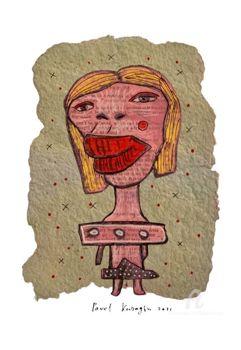 "Girl from naturist…" başlıklı Kolaj Pavel Kuragin tarafından, Orijinal sanat, Kolaj