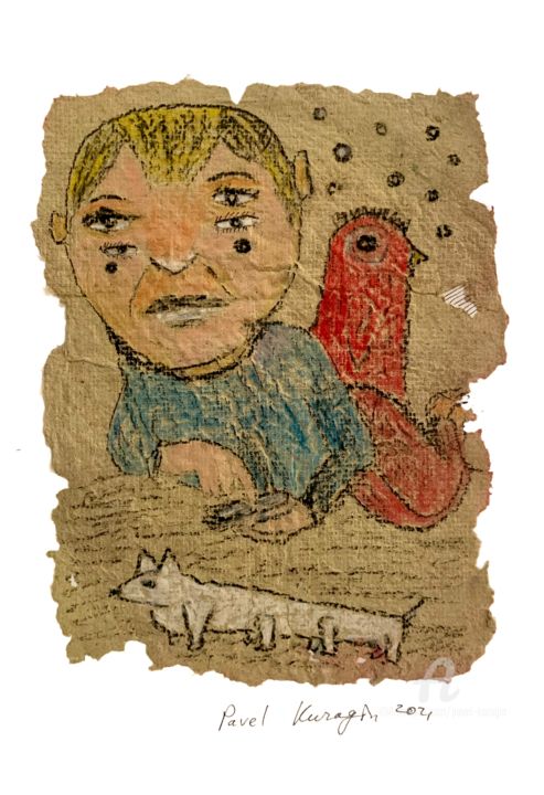 Dessin intitulée "TikToker" par Pavel Kuragin, Œuvre d'art originale, Crayon