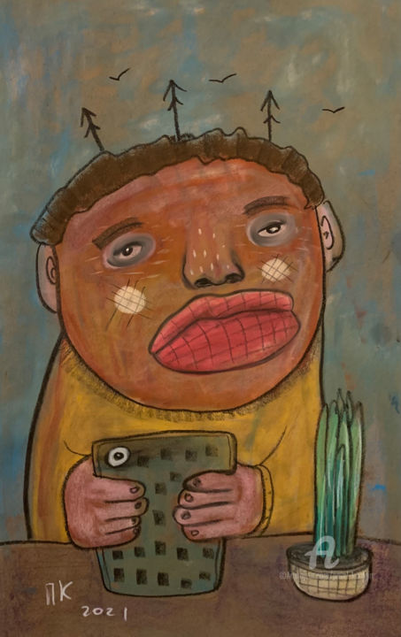 Peinture intitulée "Quarantine. Second…" par Pavel Kuragin, Œuvre d'art originale, Pastel
