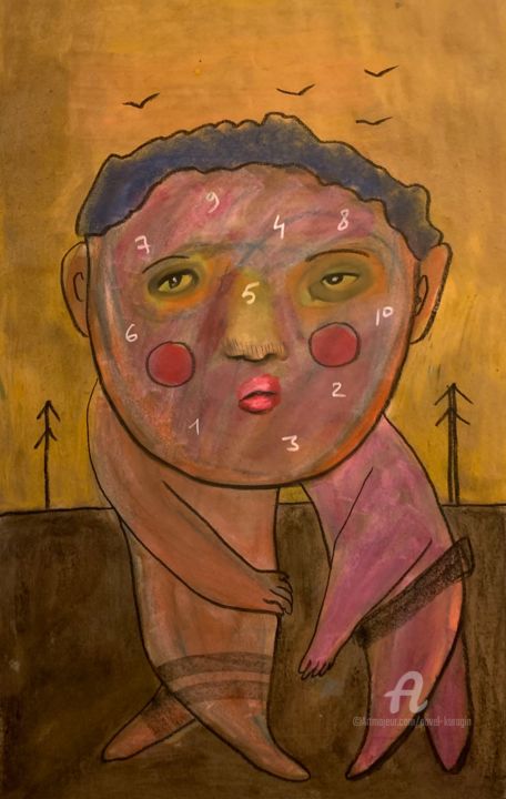 Peinture intitulée "Quarantine. Second…" par Pavel Kuragin, Œuvre d'art originale, Pastel