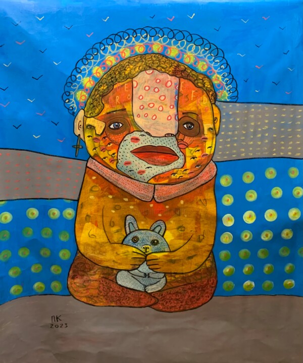 Peinture intitulée "Buddah was he where…" par Pavel Kuragin, Œuvre d'art originale, Acrylique