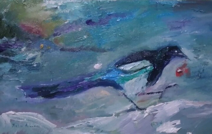 Картина под названием "magpie" - Pavel Levites, Подлинное произведение искусства, Масло