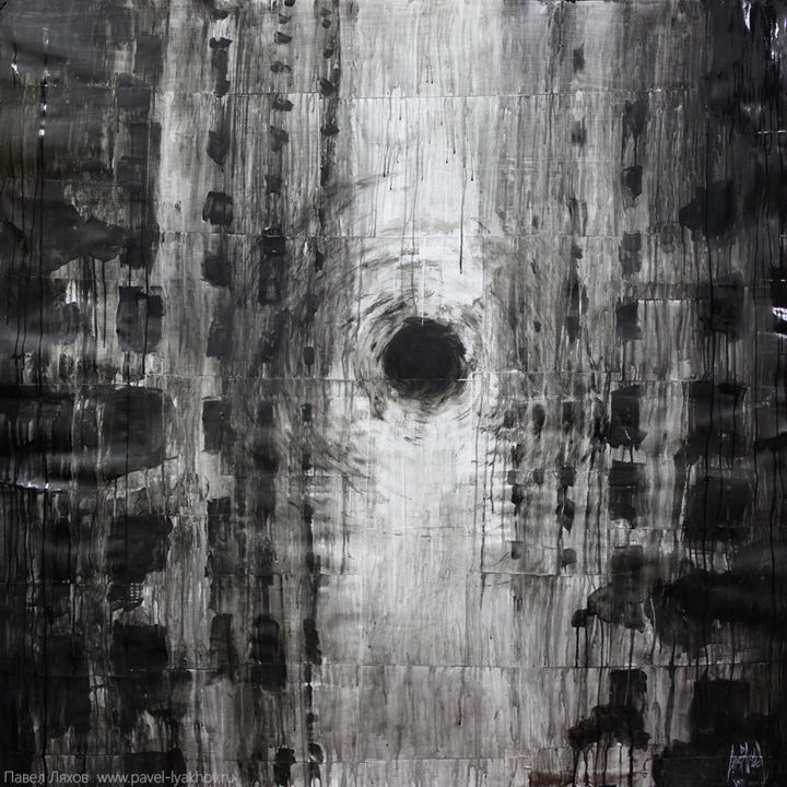 Peinture intitulée "Horror Town" par Pavel Lyakhov, Œuvre d'art originale, Acrylique
