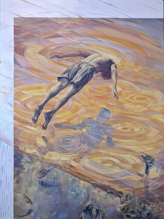 Malerei mit dem Titel "«Reflection of the…" von Pavel Nechaev, Original-Kunstwerk, Öl